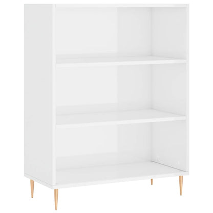 Credenza Bianco Lucido 69,5x34x180 cm in Legno Multistrato - homemem39