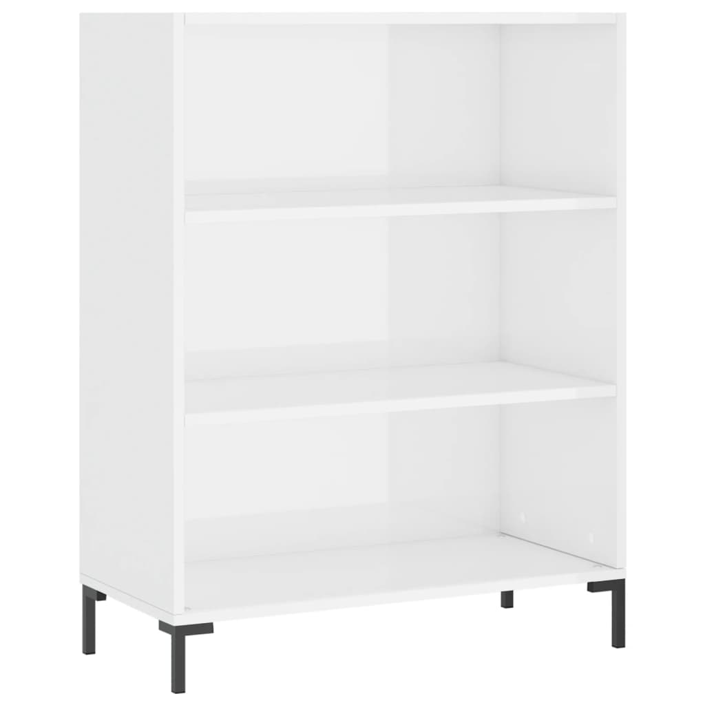 Credenza Bianco Lucido 69,5x34x180 cm in Legno Multistrato - homemem39