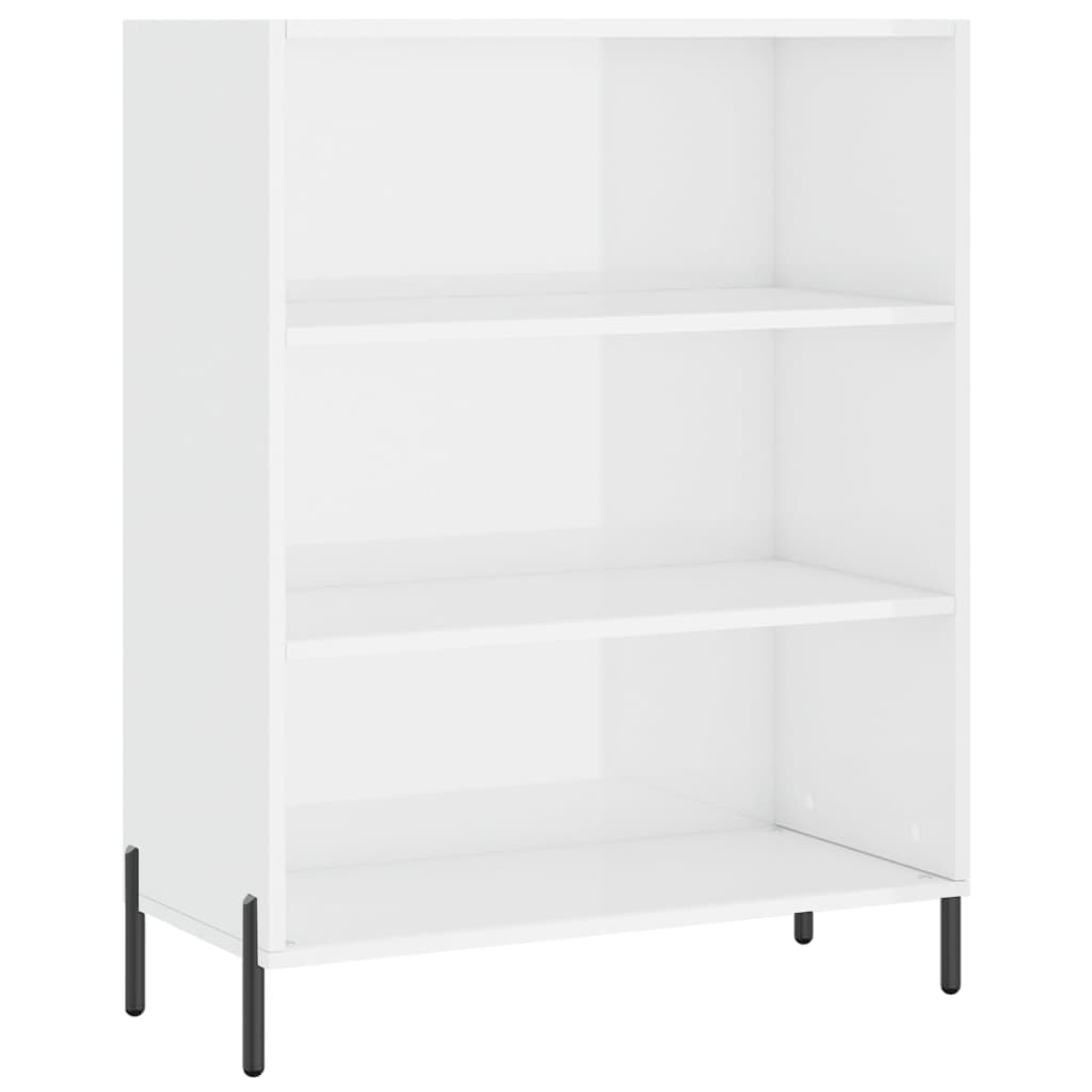 Credenza Bianco Lucido 69,5x34x180 cm in Legno Multistrato - homemem39