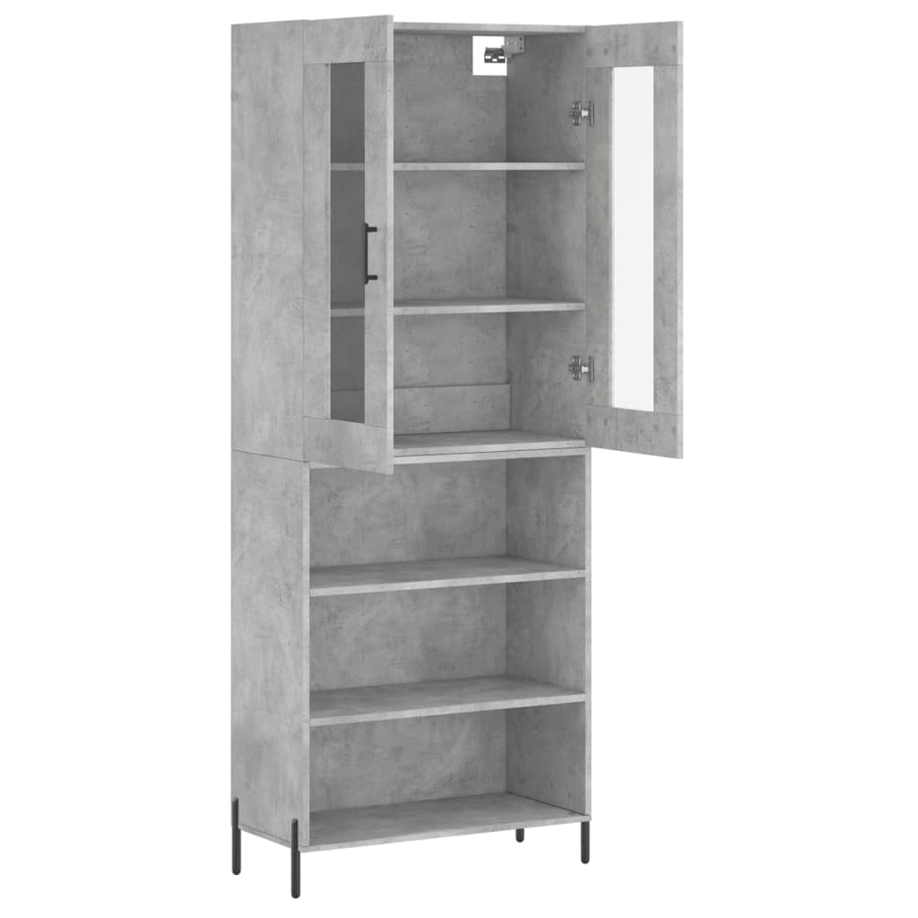 Credenza Grigio Cemento 69,5x34x180 cm in Legno Multistrato - homemem39