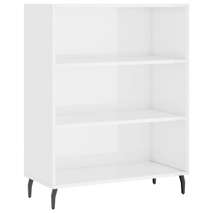 Credenza Bianco Lucido 69,5x34x180 cm in Legno Multistrato - homemem39