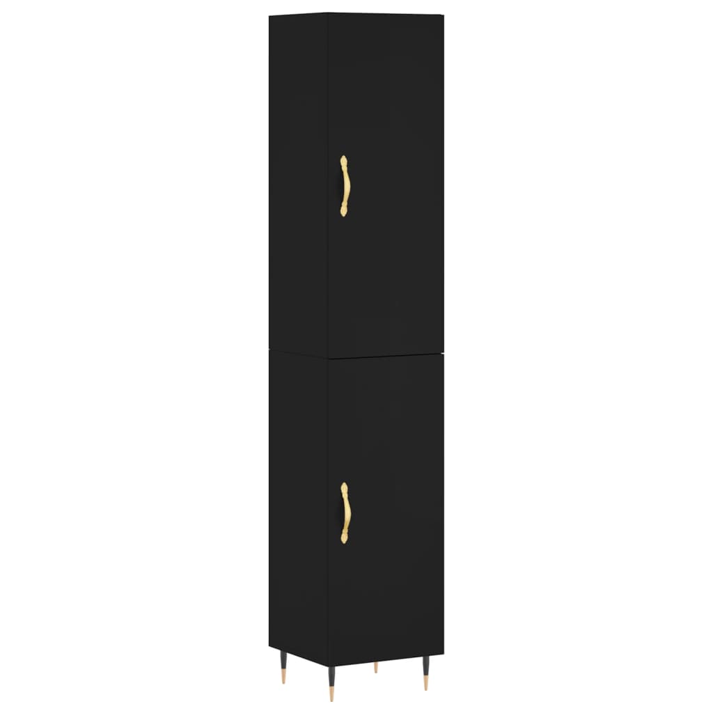 Credenza Nera 34,5x34x180 cm in Legno Multistrato - homemem39