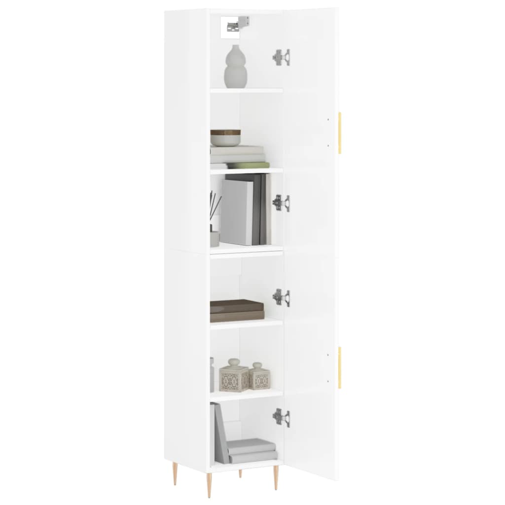 Credenza 34,5x34x180 cm in Legno Multistrato Bianco Lucido - homemem39