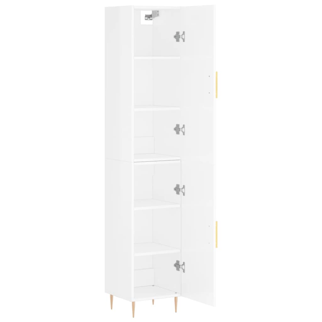 Credenza 34,5x34x180 cm in Legno Multistrato Bianco Lucido - homemem39