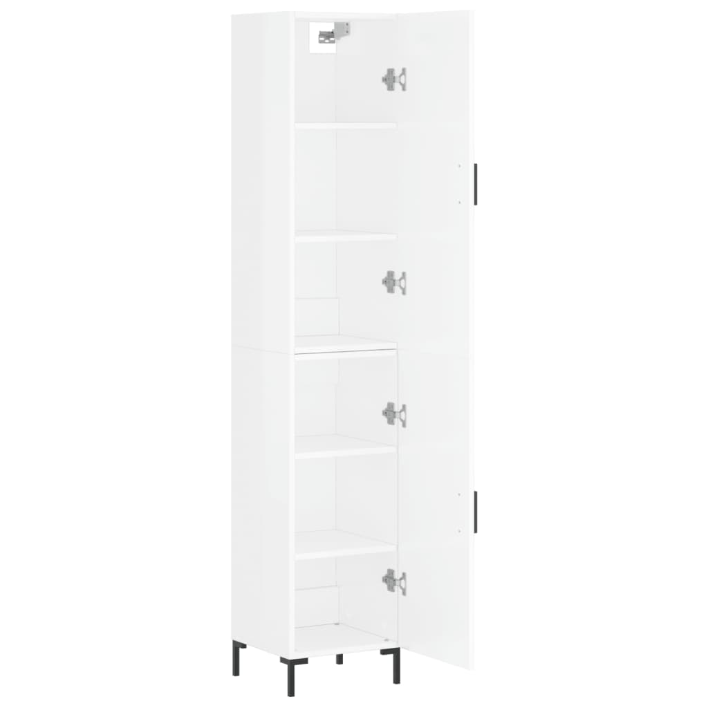 Credenza 34,5x34x180 cm in Legno Multistrato Bianco Lucido - homemem39