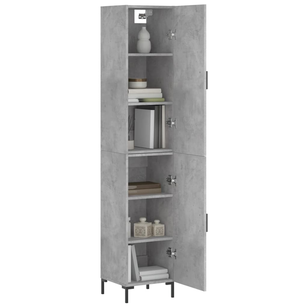 Credenza Grigio Cemento 34,5x34x180 cm in Legno Multistrato - homemem39