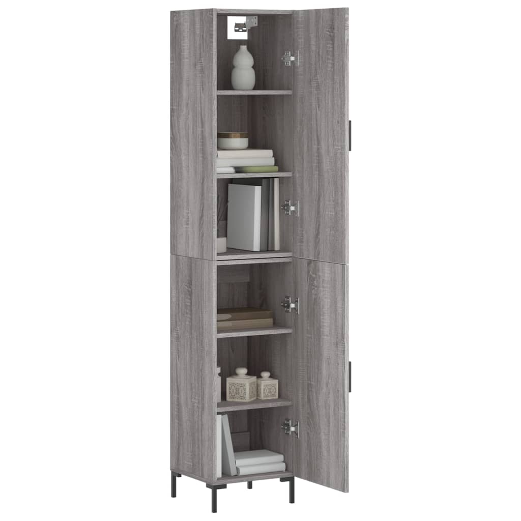 Credenza Grigio Sonoma 34,5x34x180 cm in Legno Multistrato - homemem39