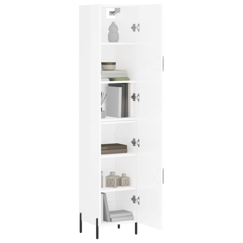 Credenza 34,5x34x180 cm in Legno Multistrato Bianco Lucido - homemem39