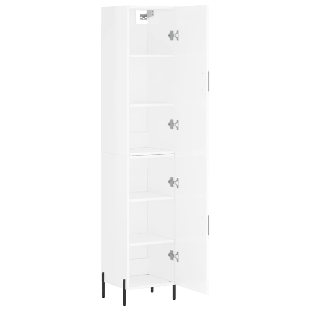 Credenza 34,5x34x180 cm in Legno Multistrato Bianco Lucido - homemem39