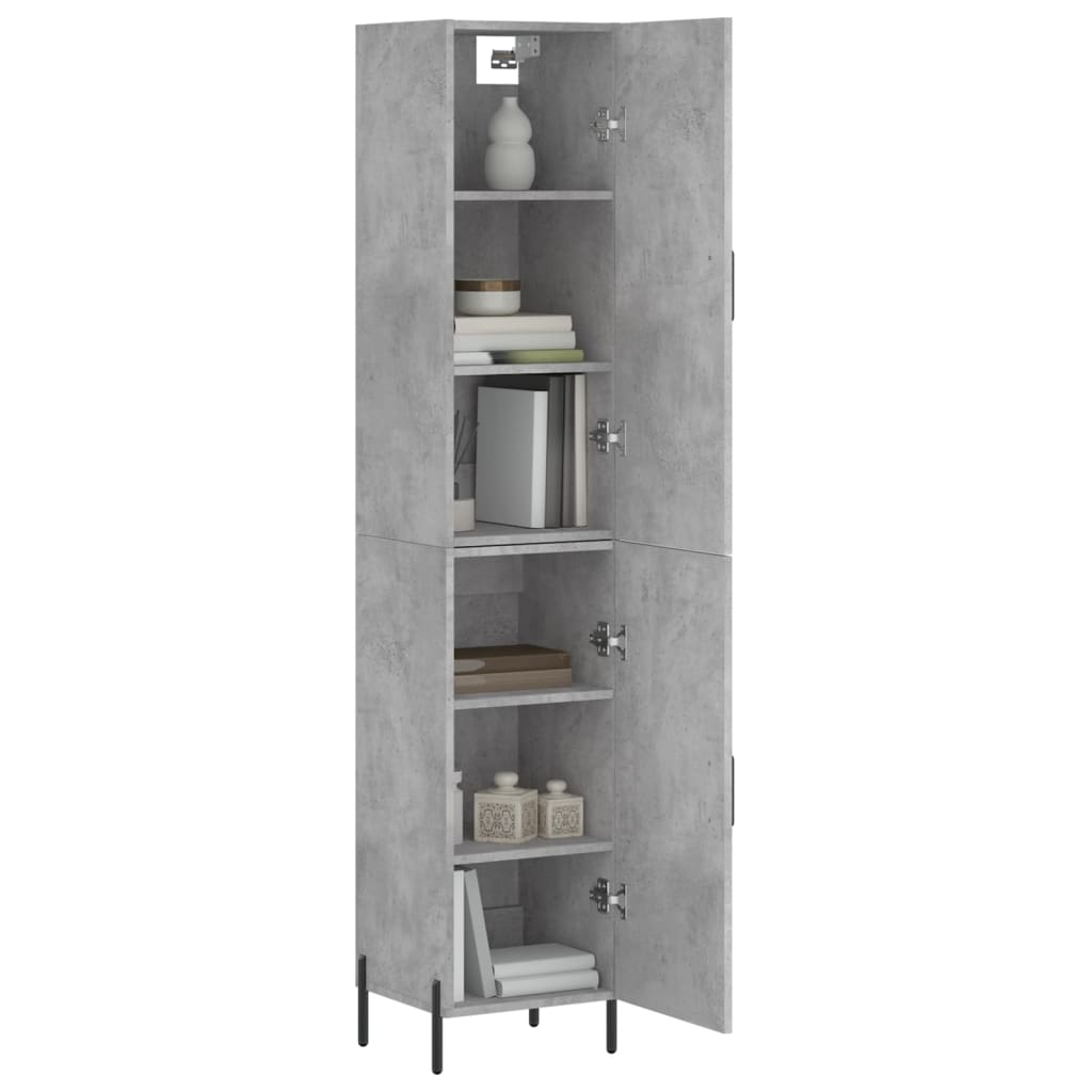 Credenza Grigio Cemento 34,5x34x180 cm in Legno Multistrato - homemem39