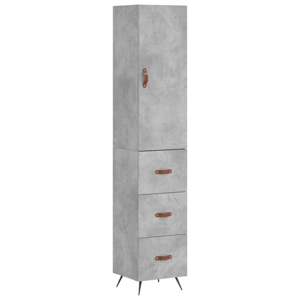 Credenza Grigio Cemento 34,5x34x180 cm in Legno Multistrato - homemem39