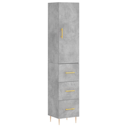 Credenza Grigio Cemento 34,5x34x180 cm in Legno Multistrato - homemem39