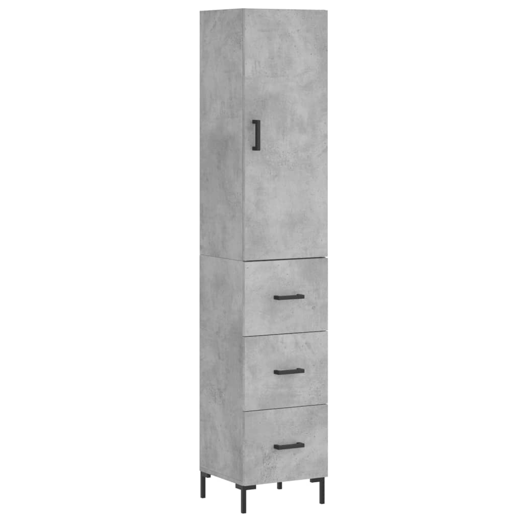 Credenza Grigio Cemento 34,5x34x180 cm in Legno Multistrato - homemem39