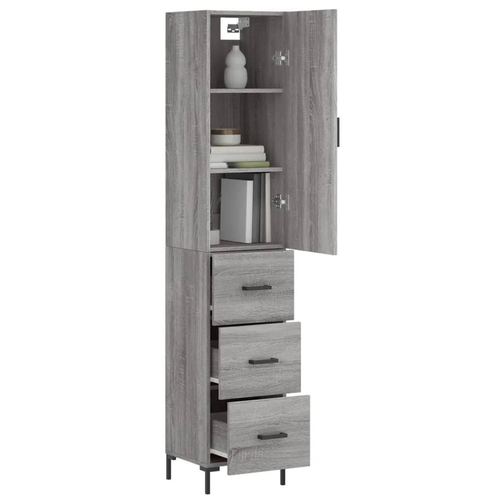 Credenza Grigio Sonoma 34,5x34x180 cm in Legno Multistrato - homemem39