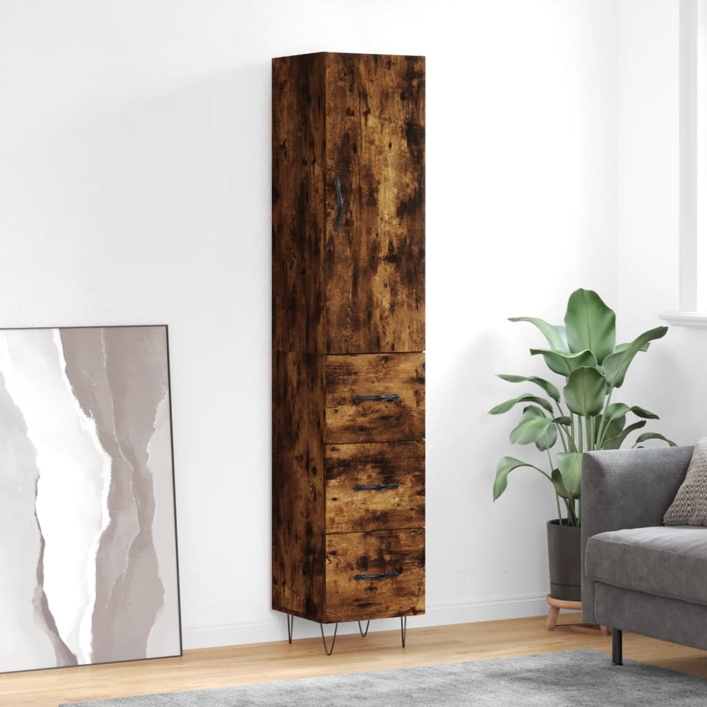 Credenza Rovere Fumo 34,5x34x180 cm in Legno Multistrato - homemem39