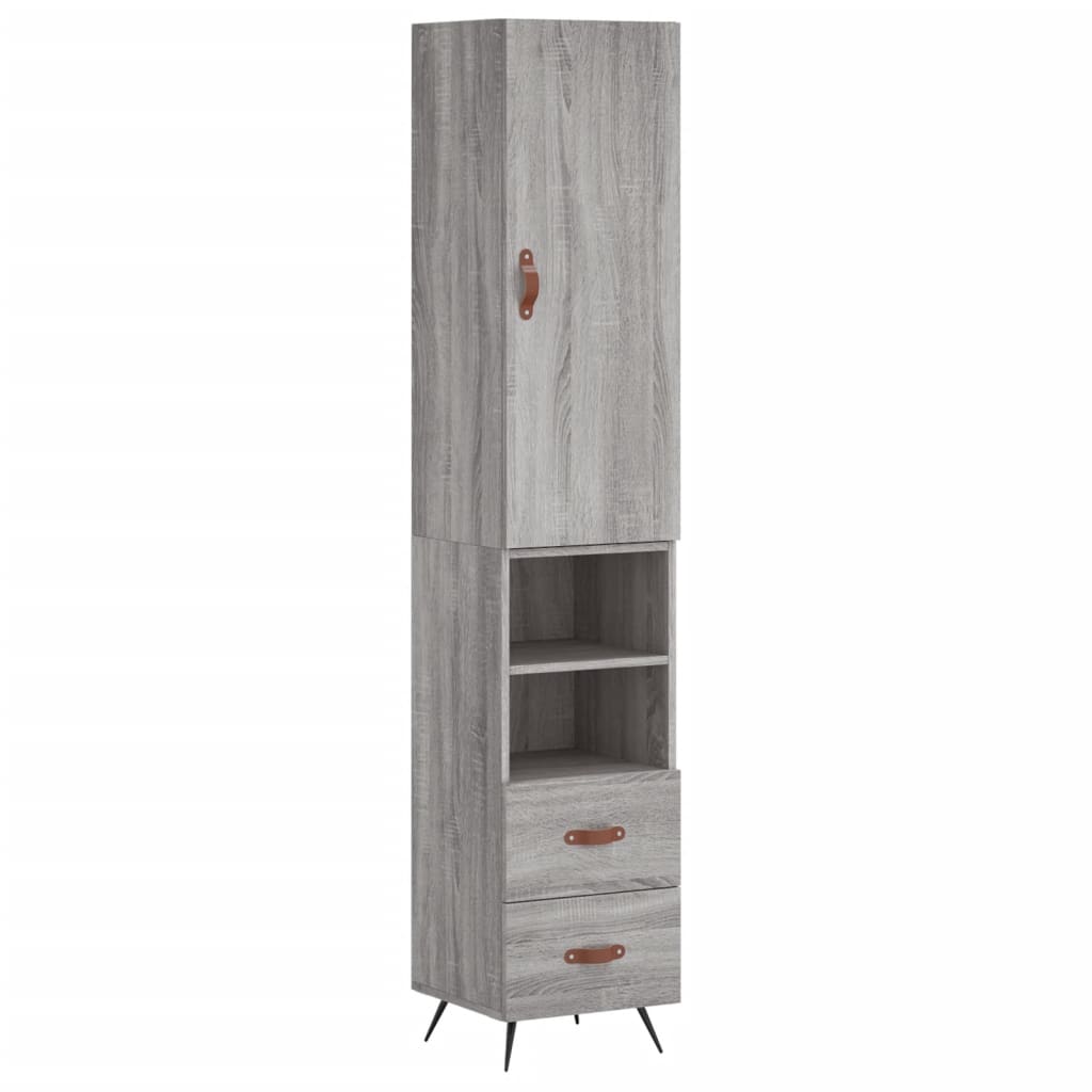 Credenza Grigio Sonoma 34,5x34x180 cm in Legno Multistrato - homemem39