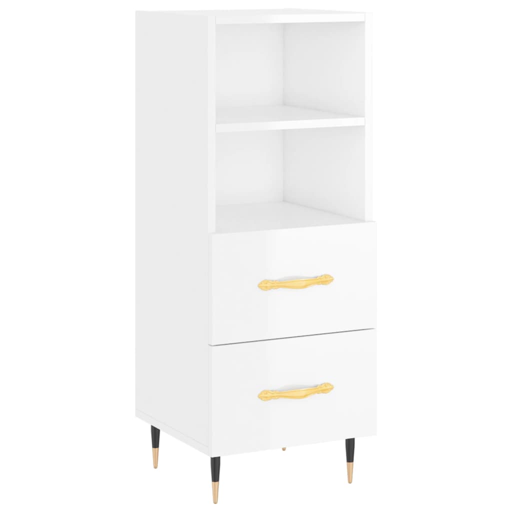 Credenza 34,5x34x180 cm in Legno Multistrato Bianco Lucido - homemem39