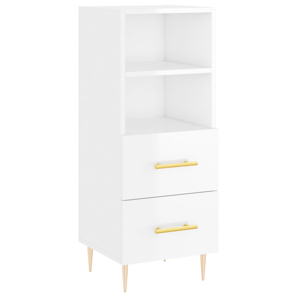 Credenza 34,5x34x180 cm in Legno Multistrato Bianco Lucido - homemem39