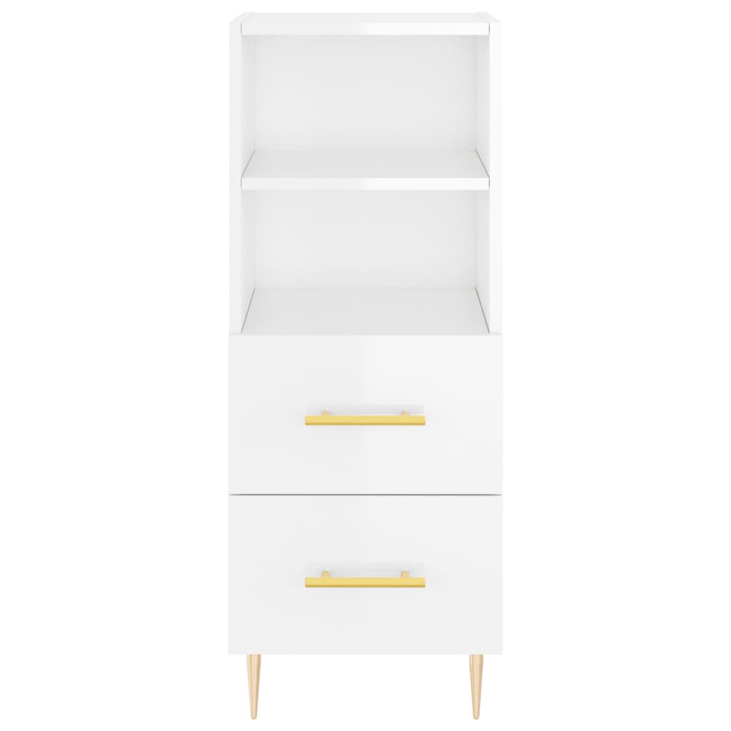 Credenza 34,5x34x180 cm in Legno Multistrato Bianco Lucido - homemem39