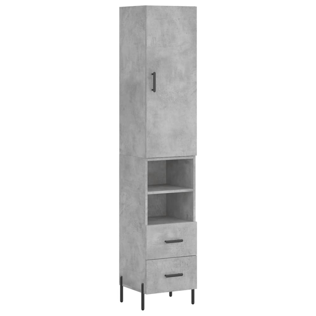 Credenza Grigio Cemento 34,5x34x180 cm in Legno Multistrato - homemem39