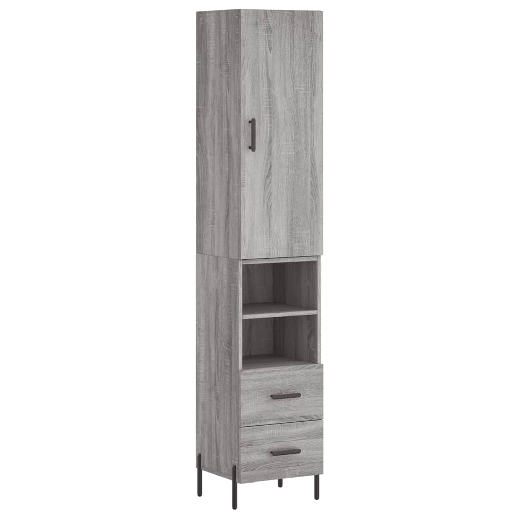 Credenza Grigio Sonoma 34,5x34x180 cm in Legno Multistrato - homemem39