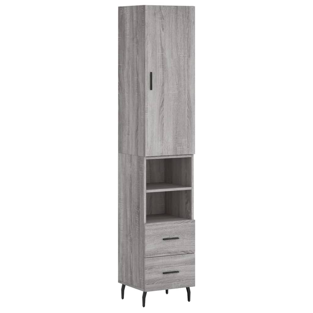 Credenza Grigio Sonoma 34,5x34x180 cm in Legno Multistrato - homemem39