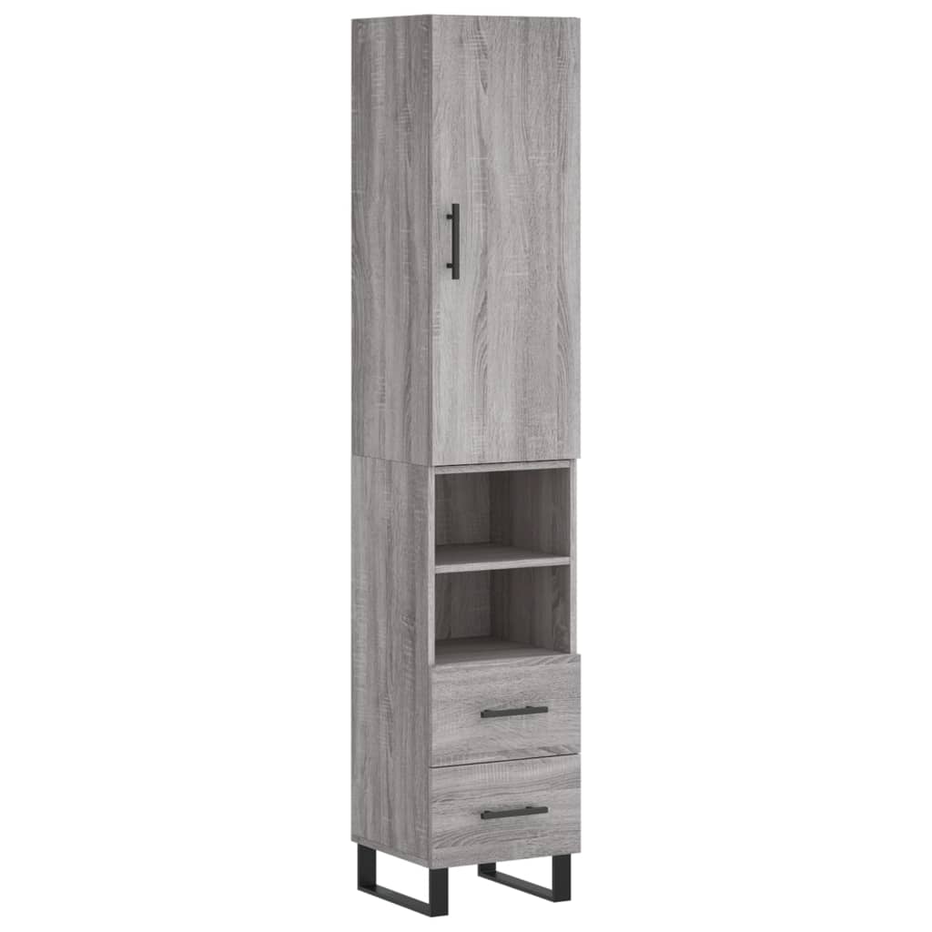 Credenza Grigio Sonoma 34,5x34x180 cm in Legno Multistrato - homemem39