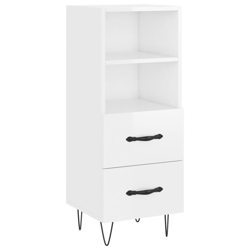 Credenza 34,5x34x180 cm in Legno Multistrato Bianco Lucido - homemem39