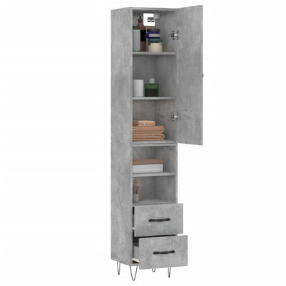 Credenza Grigio Cemento 34,5x34x180 cm in Legno Multistrato - homemem39