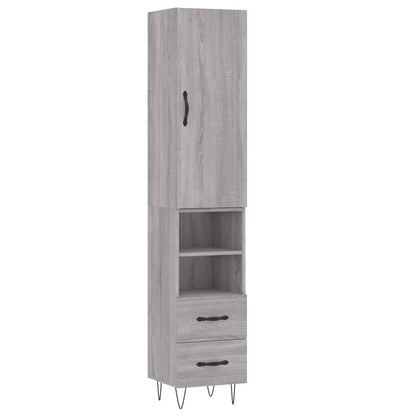 Credenza Grigio Sonoma 34,5x34x180 cm in Legno Multistrato - homemem39