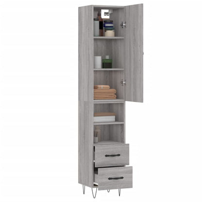 Credenza Grigio Sonoma 34,5x34x180 cm in Legno Multistrato - homemem39