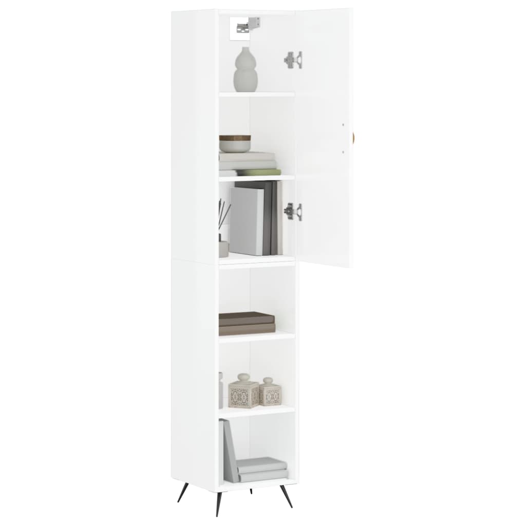 Credenza 34,5x34x180 cm in Legno Multistrato Bianco Lucido - homemem39