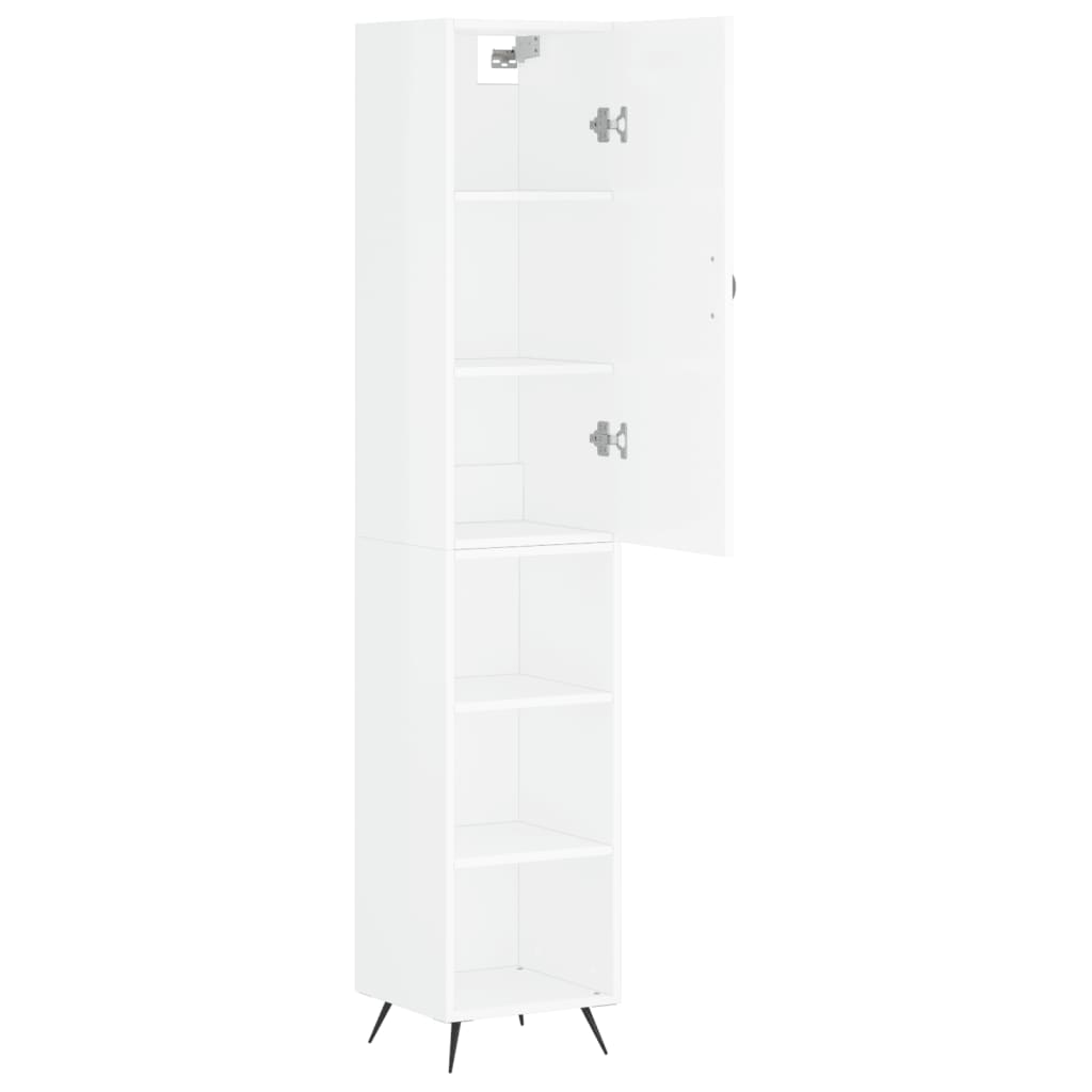 Credenza 34,5x34x180 cm in Legno Multistrato Bianco Lucido - homemem39