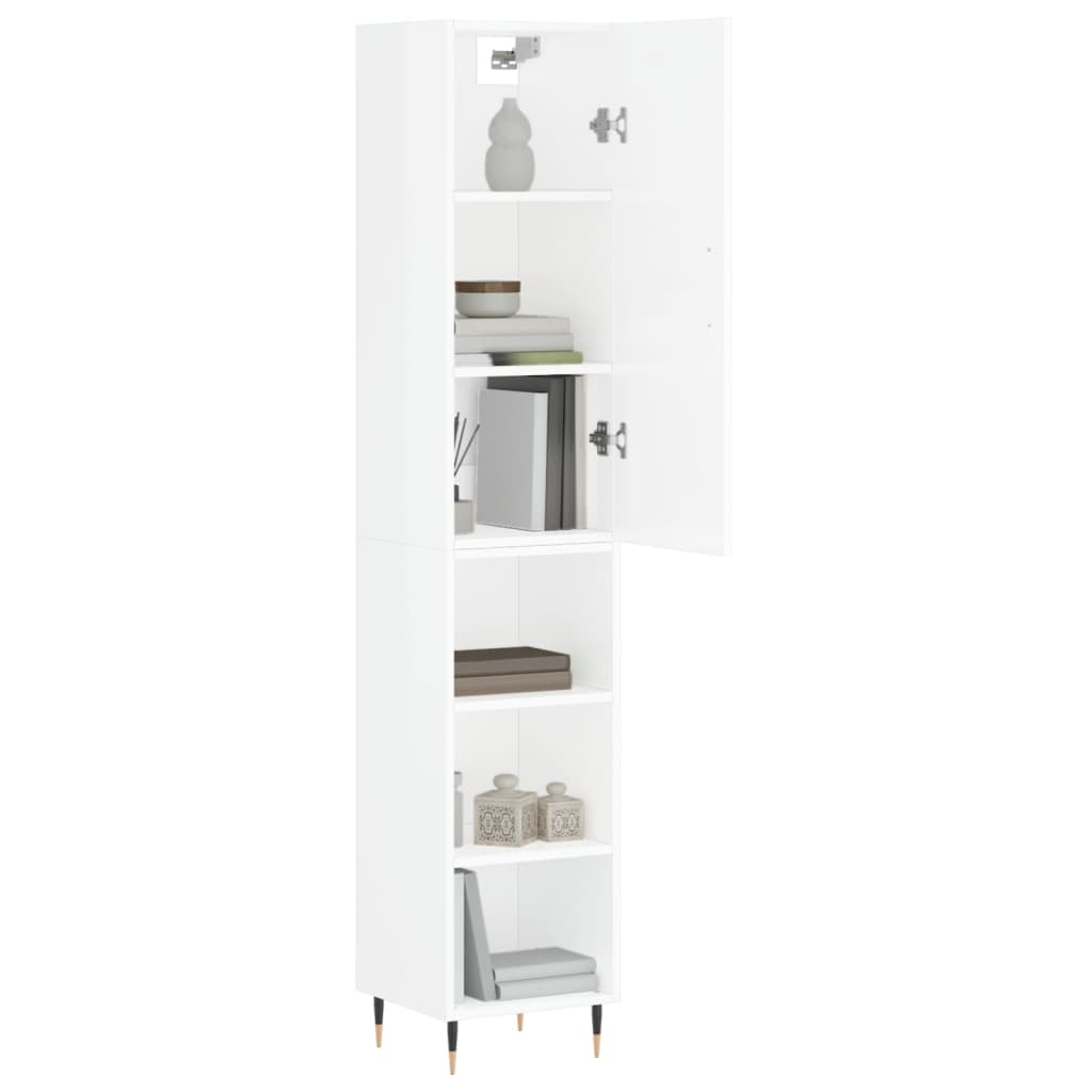 Credenza 34,5x34x180 cm in Legno Multistrato Bianco Lucido - homemem39