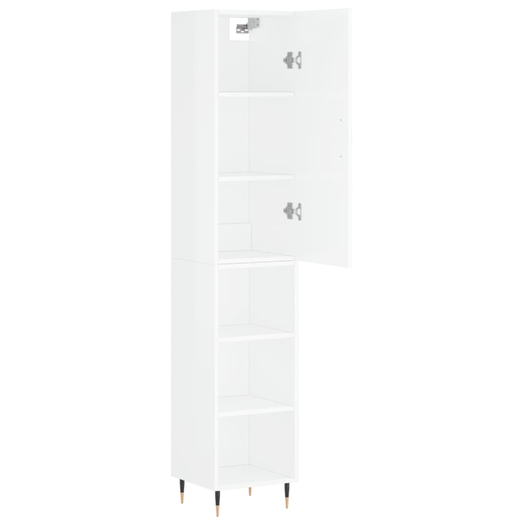 Credenza 34,5x34x180 cm in Legno Multistrato Bianco Lucido - homemem39