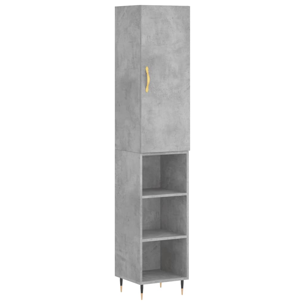 Credenza Grigio Cemento 34,5x34x180 cm in Legno Multistrato - homemem39