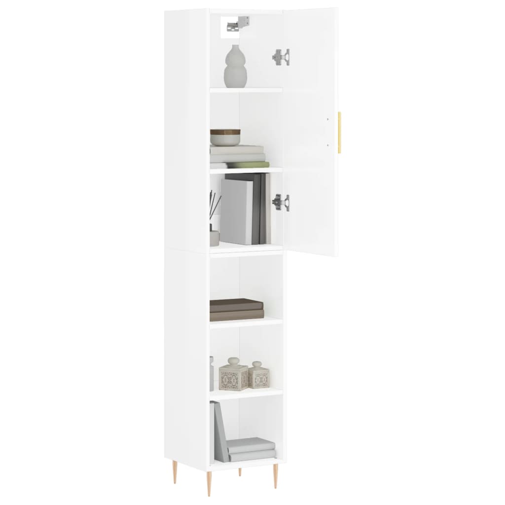 Credenza 34,5x34x180 cm in Legno Multistrato Bianco Lucido - homemem39