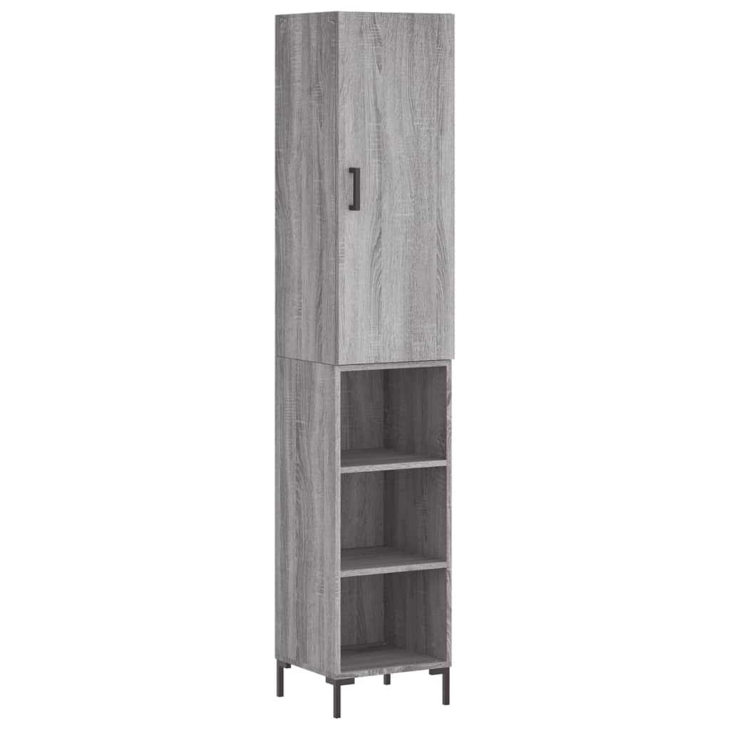 Credenza Grigio Sonoma 34,5x34x180 cm in Legno Multistrato - homemem39