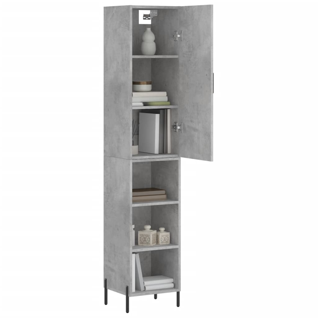 Credenza Grigio Cemento 34,5x34x180 cm in Legno Multistrato - homemem39