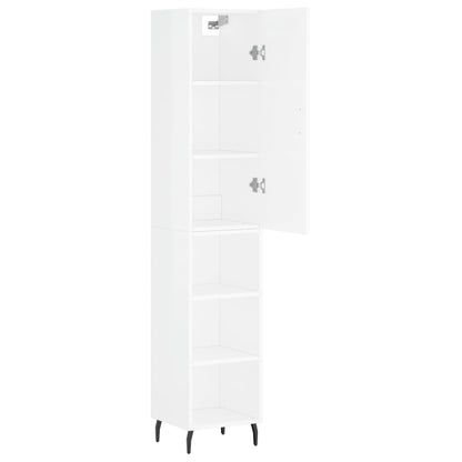 Credenza 34,5x34x180 cm in Legno Multistrato Bianco Lucido - homemem39