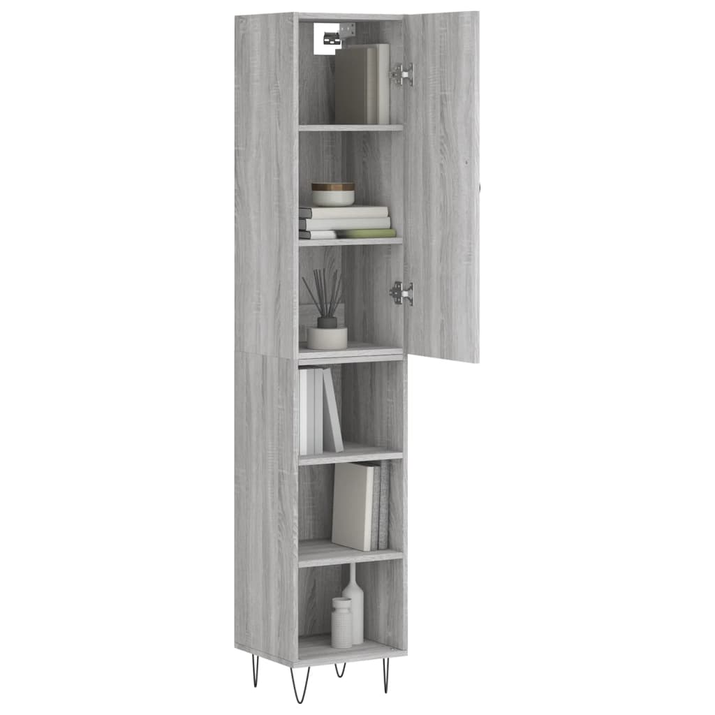 Credenza Grigio Sonoma 34,5x34x180 cm in Legno Multistrato - homemem39