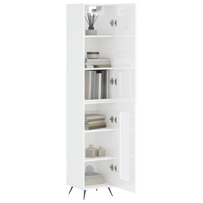 Credenza 34,5x34x180 cm in Legno Multistrato Bianco Lucido - homemem39