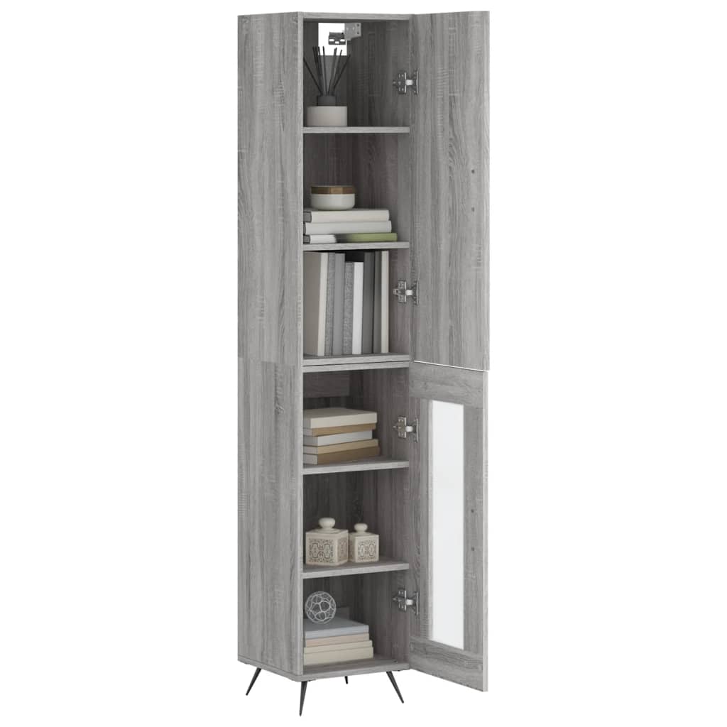 Credenza Grigio Sonoma 34,5x34x180 cm in Legno Multistrato - homemem39