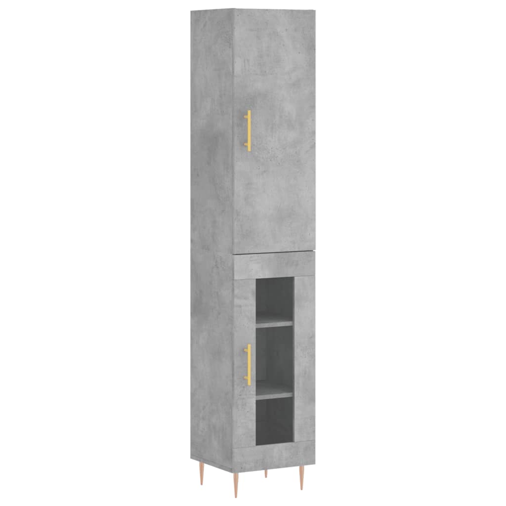 Credenza Grigio Cemento 34,5x34x180 cm in Legno Multistrato - homemem39