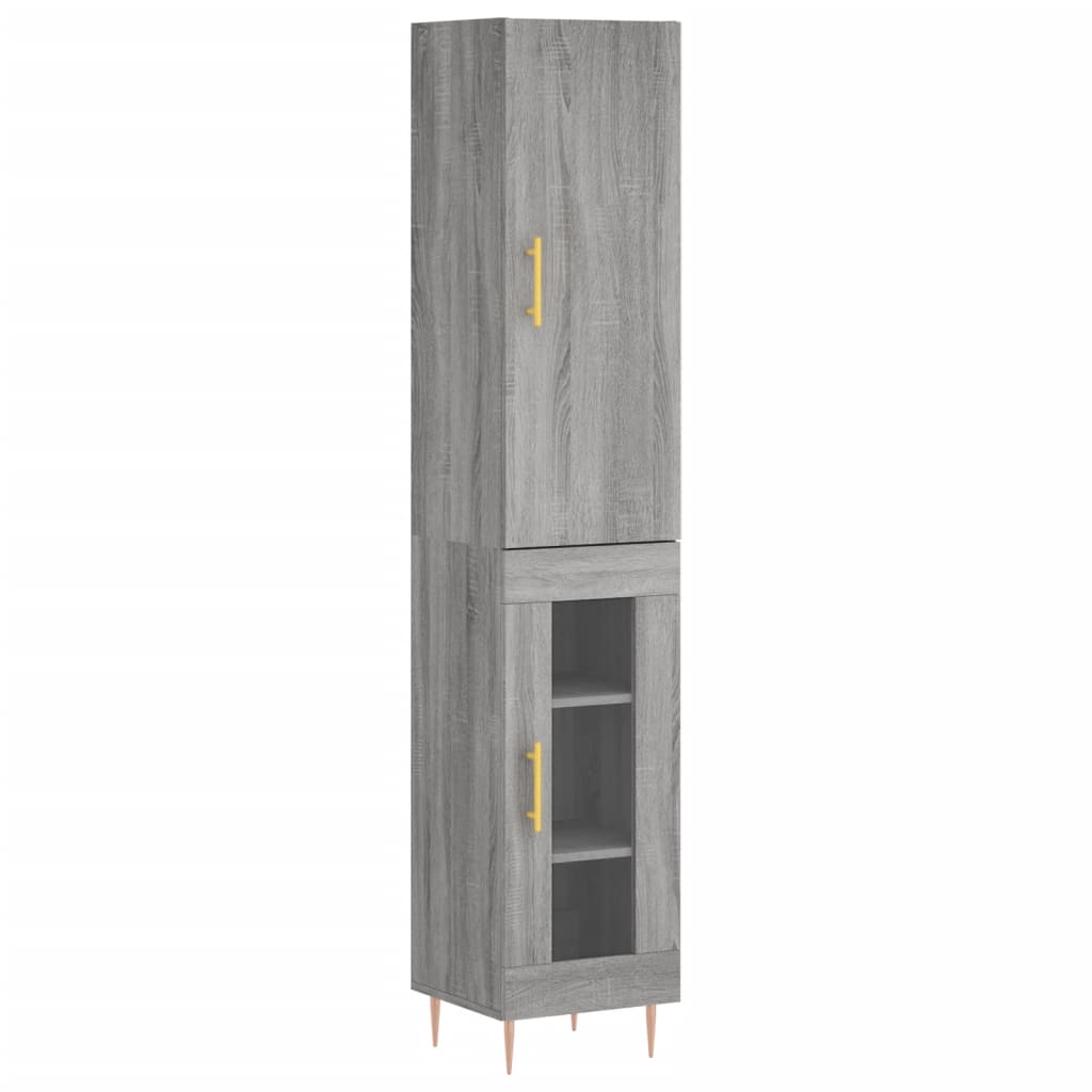 Credenza Grigio Sonoma 34,5x34x180 cm in Legno Multistrato - homemem39