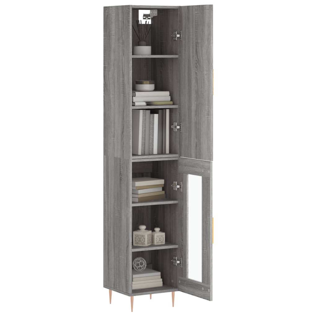 Credenza Grigio Sonoma 34,5x34x180 cm in Legno Multistrato - homemem39