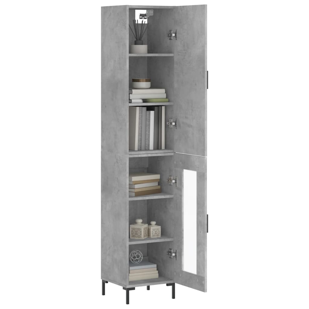 Credenza Grigio Cemento 34,5x34x180 cm in Legno Multistrato - homemem39