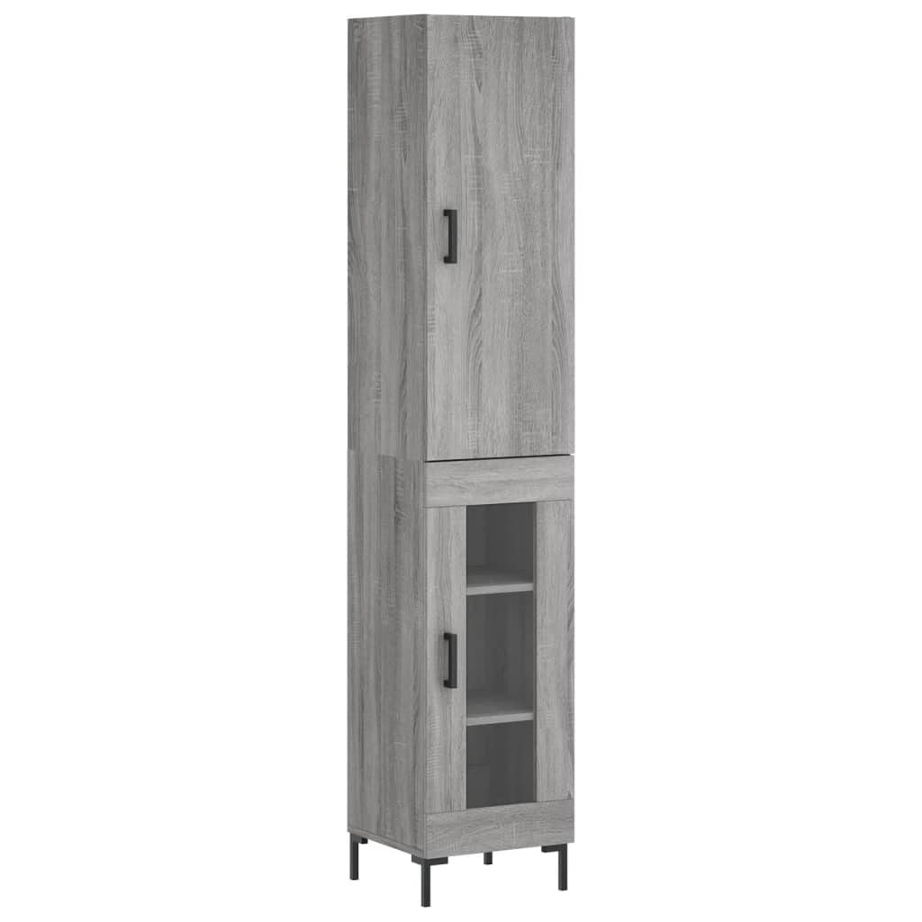 Credenza Grigio Sonoma 34,5x34x180 cm in Legno Multistrato - homemem39