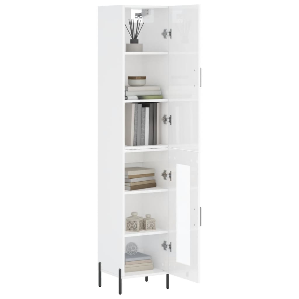 Credenza 34,5x34x180 cm in Legno Multistrato Bianco Lucido - homemem39