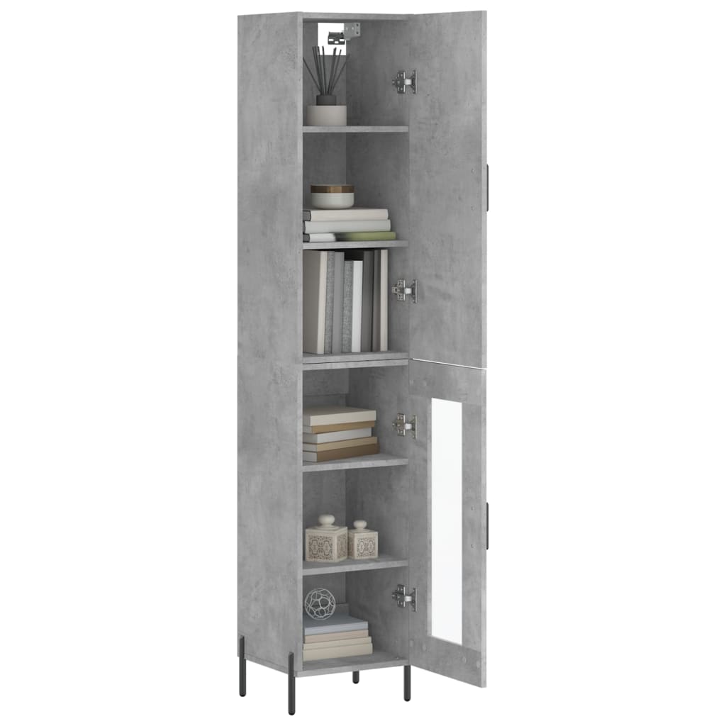 Credenza Grigio Cemento 34,5x34x180 cm in Legno Multistrato - homemem39